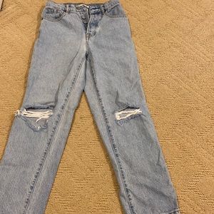 Light washed ripped jeans (high rise straight)